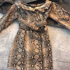 Taupe PU Smoke Bardot blazer dress